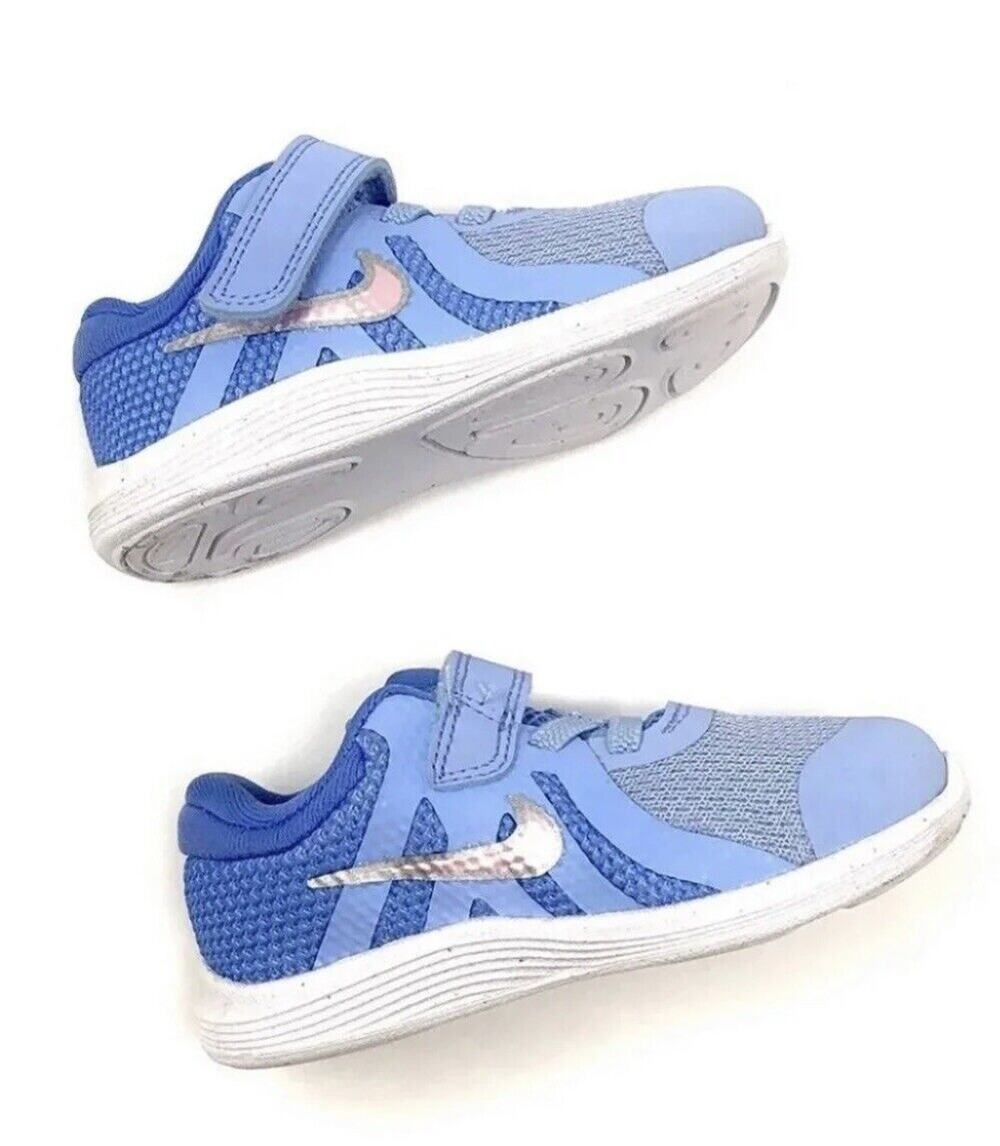 Nike Revolution 4 (TD) Lt. Blue PInk Toddler Shoes Size 6C Girls Boys With Box